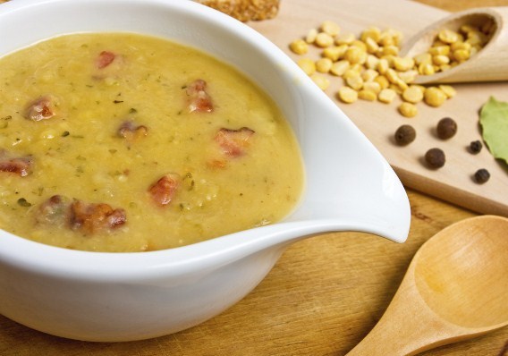Гороховый суп с копченостями и грибами, Рецепт приготовления
