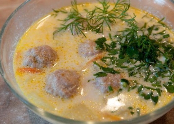 Сливочный суп с мясными фрикадельками, Рецепт приготовления