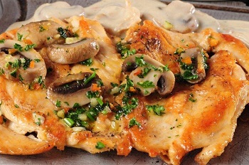 Куриное филе с грибами (270 ккал), Рецепт приготовления